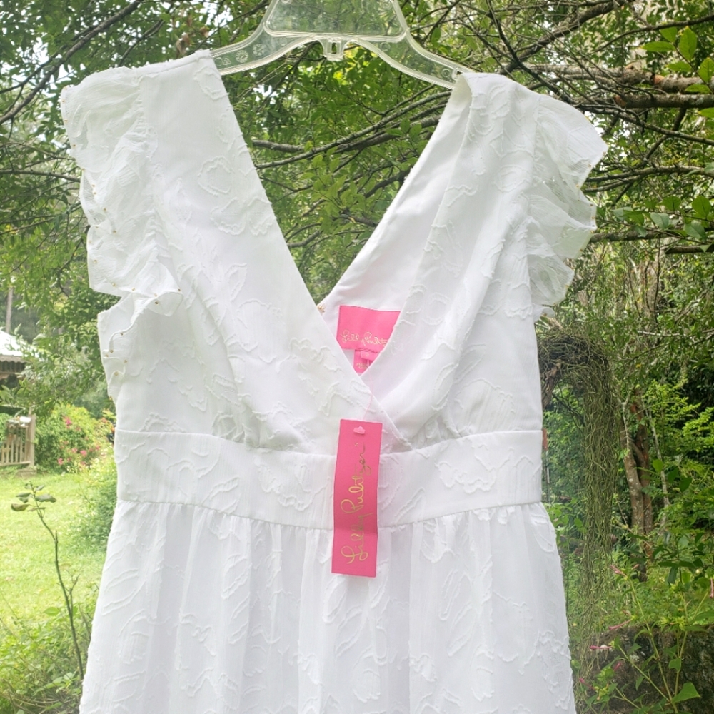NWT Lilly pulitzer chiffon maxi dress with jewl accents - Picture 2 of 8